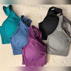 Evercute, Set Of 5 Sports Bras, Multiple Colors, Size XL